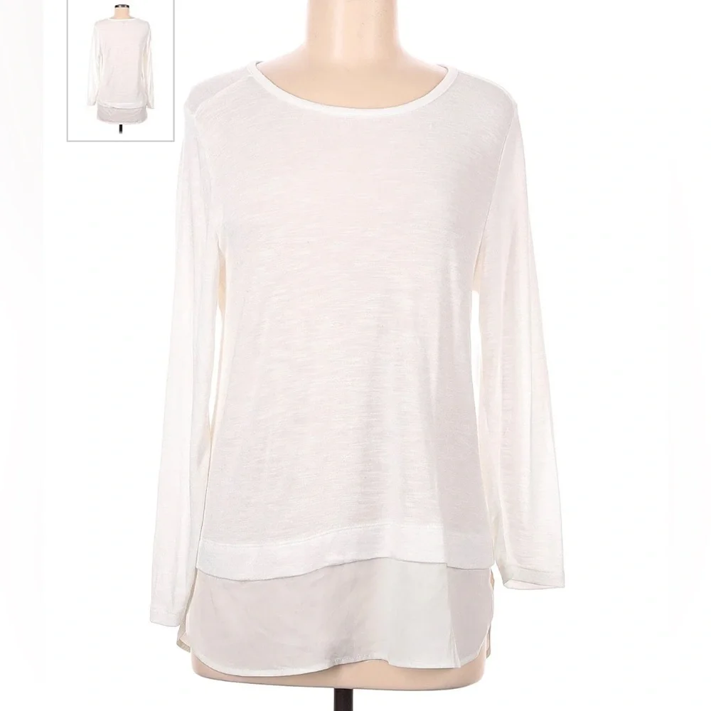 J Crew Mercantile 3/4 sleeve white top - Picture 2 of 6